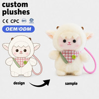 Gantungan Kunci Boneka Domba Custom Grosir Buat Desain Anda Sendiri Liontin Domba Lucu OEM ODM dengan Bandana untuk Hadiah Anak EN71 CE ASTM CPC