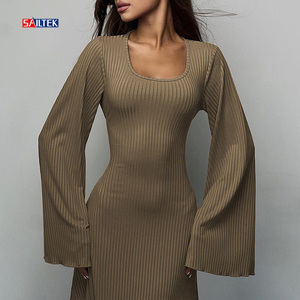 Abito Lungo Elegante da Sera per Donna Estate 2026, Vestito Maxi <span class=keywords><strong>a</strong></span> Maniche Lunghe di Alta Qualità per Feste - Product Image 4