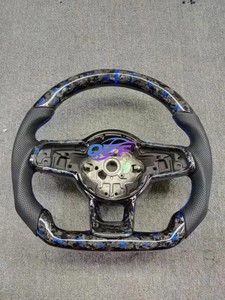 Volant pour VW <span class=keywords><strong>Golf</strong></span> 7 MK 6 7 7.5 GTI GTD GTE R Polo en fibre de carbone RLin-<span class=keywords><strong>e</strong></span>, volant sport semi-cuir multicolore - Product Image 3