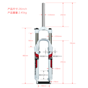 <span class=keywords><strong>Fourche</strong></span> avant de suspension pour vélo, <span class=keywords><strong>26</strong></span> pouces, en alliage d'aluminium, frein à disque, débattement de 100 mm, tige de 30 mm, <span class=keywords><strong>fourche</strong></span> de vélo de montagne - Product Image 2