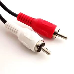 Câble de connecteur stéréo audio RCA 2 mâle à mâle + femelle Piggy Back 2RCA mâle à 2 femelle 1/2 Lotus Audio Line Lotus Wire Cable - Product Image 2