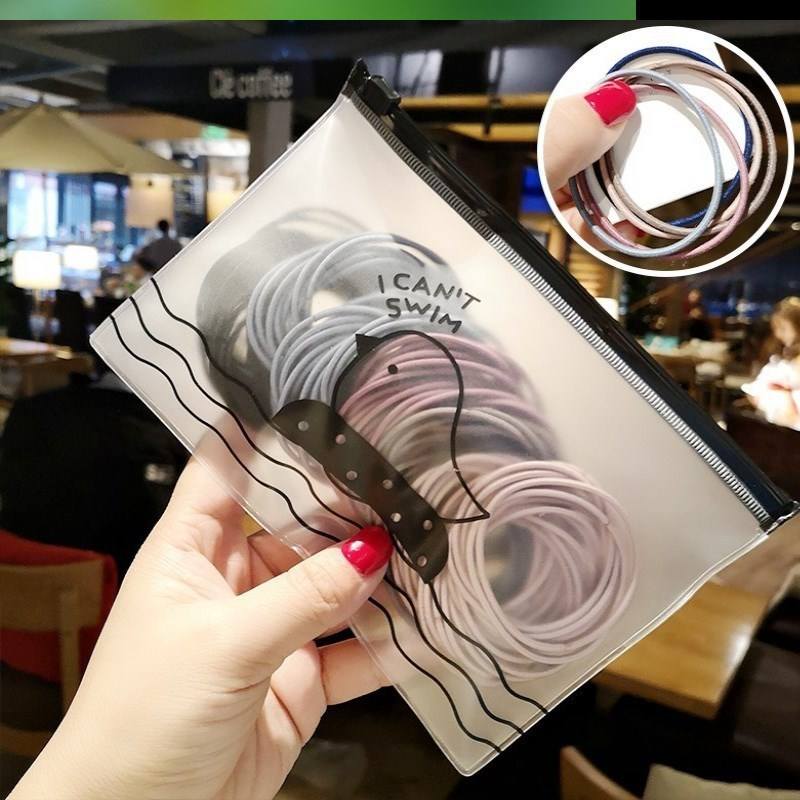 ถุงใส่รากผมทรงกลมใหญ่ 5 สี สไตล์เกาหลี 100 ชิ้น