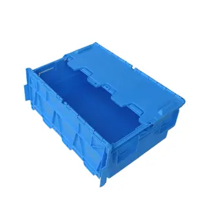 Wholesale Plastic Large Moving Boxes Hinged Storage Container Nested And Stacked Storage Boxes