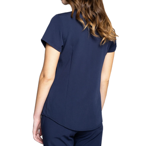 Uniforme da infermiera morbida elasticizzata moda ospedale <span class=keywords><strong>blu</strong></span> Navy uniformi ospedaliere con tuta da donna - Product Image 2
