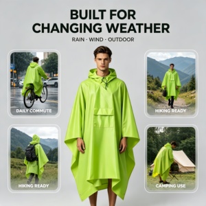 Impermeabile Multifunzionale Tre-in-Uno per Esterni: Tenda, Escursionismo, Alpinismo, Campeggio - Mantella/Impermeabile Compatto in PU - Product Image 6