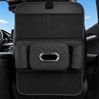 Organisateur de rangement pour dossier de siège de voiture avec table pliante, porte-gobelet, porte-mouchoirs, pochette en filet multifonctionnelle pour iPad