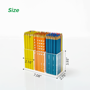 Organizzatori in Acrilico, Portapenne e Matite a 3 Scomparti, Organizzatore per Cancelleria da Scrivania e Pennelli da Trucco, Vendita all'Ingrosso OEM - Product Image 2