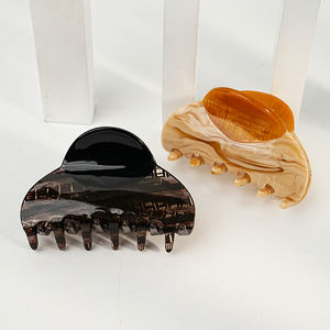 Wjia francés de alta textura empalme clip de ácido acético clip de tiburón grano de madera clip de pelo Retro Luz accesorios de lujo para el cabello mujeres - Product Image 2