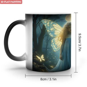 Frosted Black <b>Ceramic</b> <b>Mug</b> 11oz Heat Activated Magic Cup Living Room Use - Product Image 1