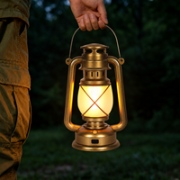 Lanterne à effet de flamme rechargeable avec charge Type-C, 3 modes d'éclairage, commande tactile pour le camping, le bar, la terrasse et la décoration de tente