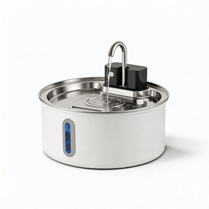 Fontaine à eau automatique pour animaux de compagnie en acier inoxydable 3,2 L, circulation automatique, ronde, pour chiens et chats - Product Image 1