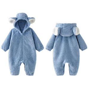 October Crystalline Sunshine Baby <b>Onesie</b> Autumn Winter Thickened Fleece Romper Unisex 0-24 Months - Product Image 2