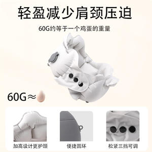 Almohada inflable en forma de U para el cuello con logotipo, ligera, portátil, de viaje, con soporte cervical para adultos, de poliéster de color sólido. - Product Image 3