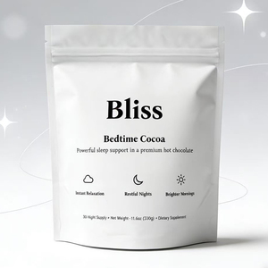 Sachet Doypack Blanc Mat Imprimé pour Emballage Alimentaire, Scellable à Chaud avec Fermeture Zip, Idéal pour Poudre de Cacao - Product Image 1