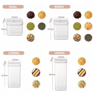 DLL198-cajas herméticas de almacenamiento de alimentos para mascotas, latas selladas de plástico, contenedores transparentes para cereales y alimentos - Product Image 3
