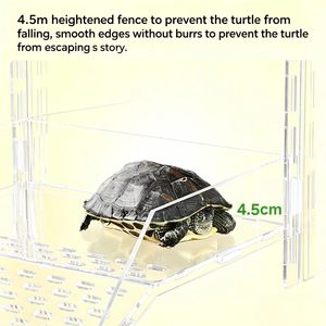 Grande plateforme de basking pour tortues <span class=keywords><strong>en</strong></span> acrylique transparent <span class=keywords><strong>avec</strong></span> crochet, pont flottant texturé, rampe d'accès sécurisée pour fixation sur le rebord du réservoir, drainage intégré - Product Image 5
