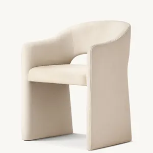 Sillón de tela de tapicería posmoderna de lujo de estilo nórdico, silla de comedor tapizada de gama alta para habitación de Villa