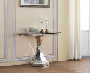 Tables consoles carrées en marbre argenté modernes, meubles de luxe pour salon et salle à manger au prix d'usine pour les consoles de couloir - Product Image 5