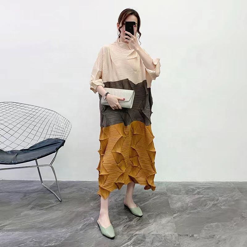 OUDINA Fat Ladies Slothes Irregular Oversized Casual Long Sleeve