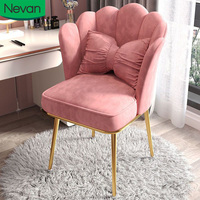Einfaches modernes Design Samt Metall Bein Schlafzimmer Zimmer möbel rosa Farbe Großhandels preis Hochzeit Hotel Esszimmers tühle