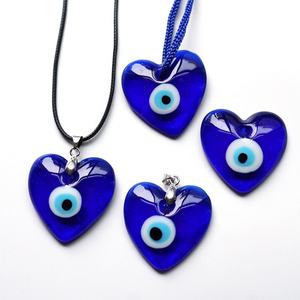 2.5cm/3cm/3.5cm/4cm/5cm/6cm Flat Round Charms Pendant <b>Necklace</b> for Men <b>Turkish</b> Glass <b>Eye</b> Charms Home Decor Blue Glass - Product Image 5
