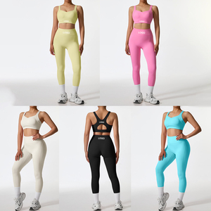 Custom Gym Clothing Workout Sets For Women Athletic Suit Quick Dry Yoga Bra Sports Leggings Plus Size Gym Fitness Activewear Set