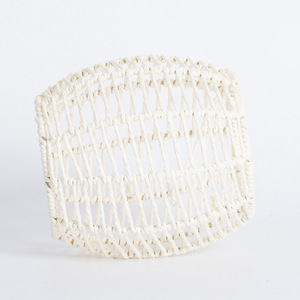 Lámpara colgante estilo Wabi Sabi, redonda, E27, pantalla blanca tejida a mano para sala de estar y dormitorio - Product Image 2
