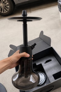 Cachimba Compacta de Acero Inoxidable con una Sola Manguera, Base de Vidrio Portátil, Set en Caja de Regalo para Bar, Salón, Hogar, Venta al por Mayor - Product Image 5