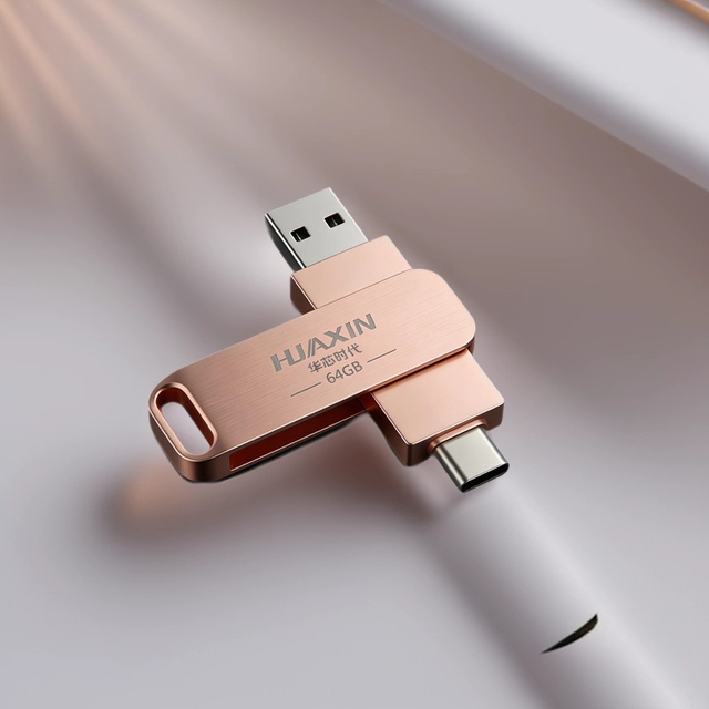 Factory Wholesale Low Price Customized 2-in-1 Metal USB 2.0 Flash Drive 4GB-128GB New Stock