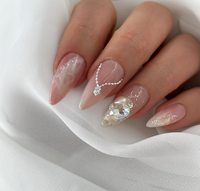 Vente en gros de magnifiques ongles press-on de luxe personnalisés, faits à la main, de haute qualité, motif carré, pour les doigts, en gel acrylique