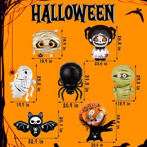 7 Globos de Halloween con Formas de Araña, Murciélago y Fantasma, de Material Metalizado, para Decoraciones de Fiesta de Cumpleaños, Baby Shower y Halloween - Product Image 2