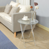 Acryl Maßgefertigter Klappbarer Beweglicher Couchtisch Modernes Einfaches Gold-Design Umweltfreundlich Langlebig für Schlafzimmer/Wohnzimmer/Büro