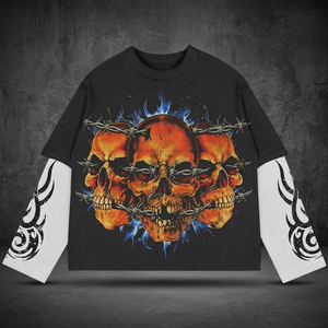 Loose Printed 100% Cotton Knitted Formal <b>Men's</b> T-Shirt with <b>Turtleneck</b> Collar and Eco-Friendly Features - Product Image 3