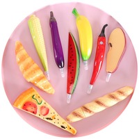 Papeterie scolaire nourriture pain créatif bureau fournitures d'apprentissage fruits légumes stylo à bille prix étudiant 0.5mm écriture en plastique