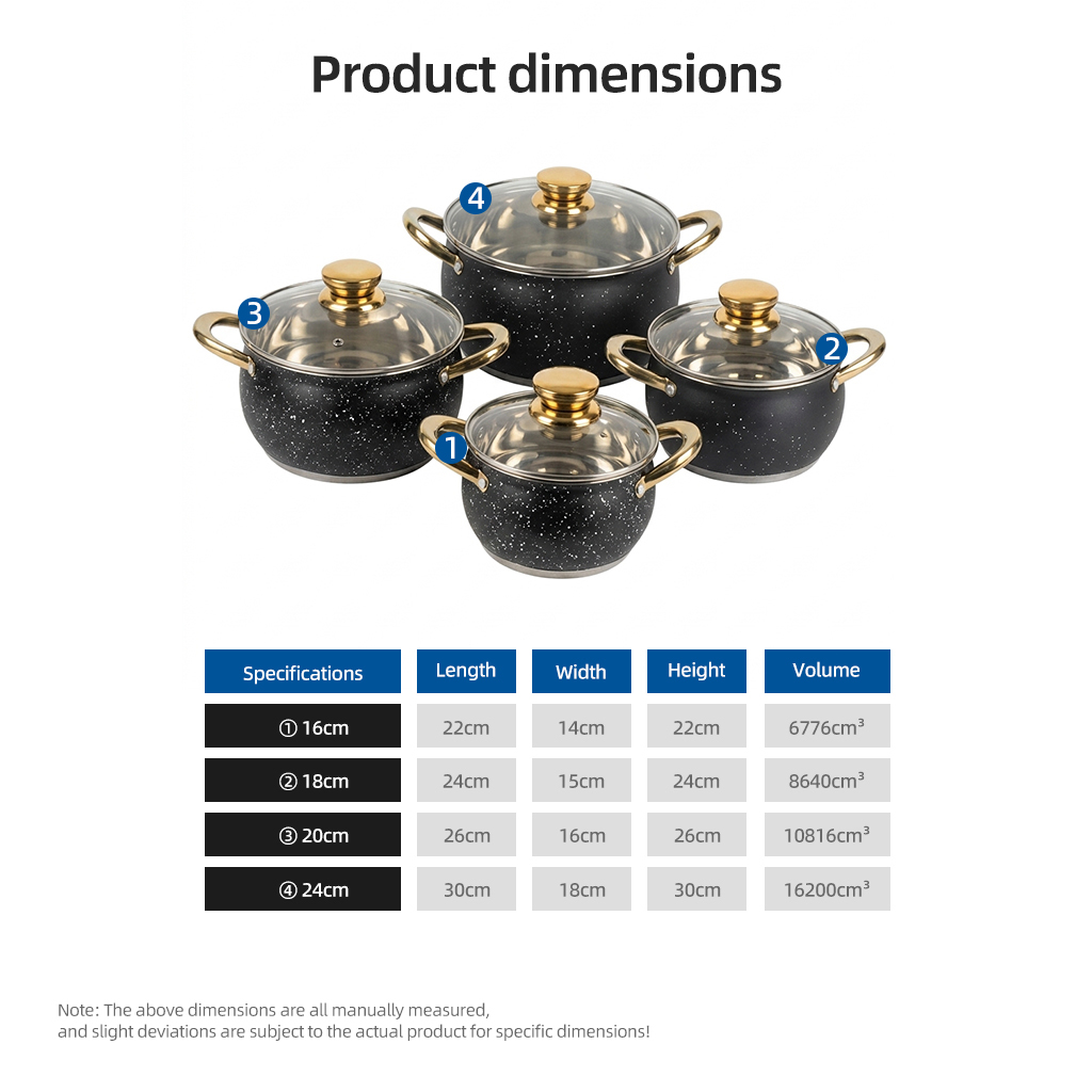 FLEY 8PCS Stainless Steel Kitchen Cookware Set with Glass Lids, Multi-Purpose Pot Set Suitable for All Stovetops · image 2