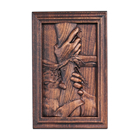 Plaque murale en bois « Main de Dieu », cadeau, croix sculptée à la main, décoration chrétienne rustique, art de prière pour église et maison