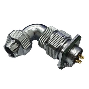 Connecteur d'aviation WY20 à angle droit, étanche, 2 à 15 broches, en alliage de zinc, plaqué or, cuivre, IP66 - Product Image 1