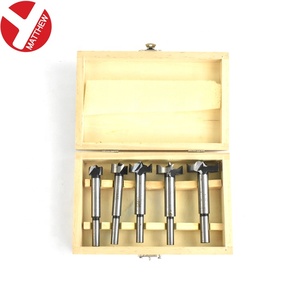 5pcs Wooden <strong>Box</strong> Packed HSS Wood Forstner <strong>Drill</strong> <strong>Bits</strong> Set with Round Shank Hole Saw Woodworking Tools - Product Image 2