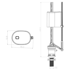 NUCA Un réservoir à flotteur <span class=keywords><strong>remplissage</strong></span> vanne d'entrée de toilette mécanisme <span class=keywords><strong>wc</strong></span> - Product Image 6