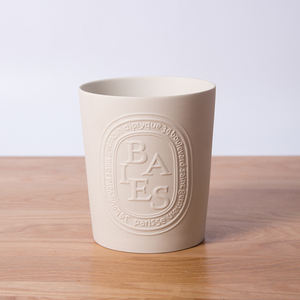 Tasses à bougies parfumées avec Logo en relief en céramique avec Logo personnalisé remplissage de cire bougeoirs en céramique tasse glaçure de couleur créative - Product Image 5