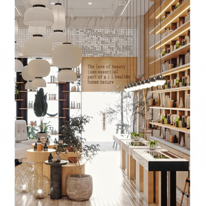 Estantes de exhibición de tienda de maquillaje de lujo y gabinete de madera Iluminación LED Tienda de perfumes Decoración de diseño de interiores - Product Image 1