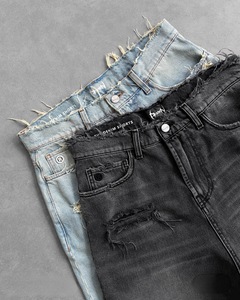 Shorts en jean baggy pour hommes, coupe large, style Y2K Hip Hop, longs, style grunge, streetwear - Product Image 3