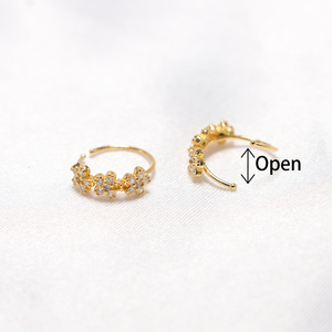 Orecchini a Cerchio in <span class=keywords><strong>Argento</strong></span> Placcato Oro con Zirconia Cubica Trasparente per <span class=keywords><strong>Piercing</strong></span> al Naso, Cartilagine, Helix, <span class=keywords><strong>Trago</strong></span>, 22G, <span class=keywords><strong>Argento</strong></span> Sterling 925 - Product Image 6