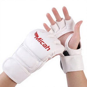 Guantes de Entrenamiento de Artes Marciales y Boxeo Unisex, Ajustables con Cierre de Velcro, de Cuero Sintético Impermeable, Profesionales - Product Image 1