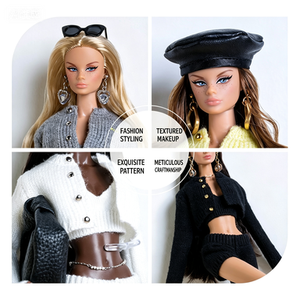 Completo Outfit per Bambola Supermodel Xiaoxian, Maglione in Maglia Stile Piccola Fragranza e Accessori Abbinati, Vestiti per Bambola Supermodel - Product Image 4