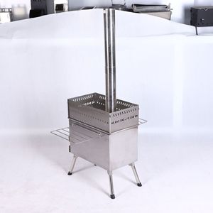 Tente de camping créative et pratique pour pique-nique en plein air, sauna pliable, poêle à bois en acier inoxydable, déflecteur de vent, éclairage pour 3 à 5 personnes - Product Image 3