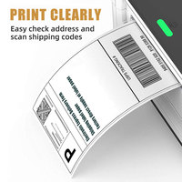 Rollo de papel térmico A6, adhesivo de embalaje, impermeable, adecuado para impresora de etiquetas adhesivas