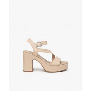 Sandalo con Tacco da Donna Nero Giardini E410400D Beige con Plateau e Cinturino alla Caviglia - Product Image 1