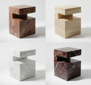 Tavolino da Caffè Contemporaneo in Marmo Massiccio, Comodino in Pietra Robusta, Arredamento Minimalista per la Casa - Product Image 6