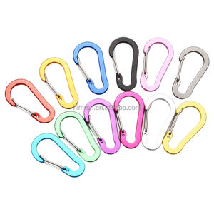 Clips de mosquetón ligeros multiusos negros Hebilla en forma de D Hebilla de resorte plana en forma de D Mosquetón de aluminio - Product Image 5